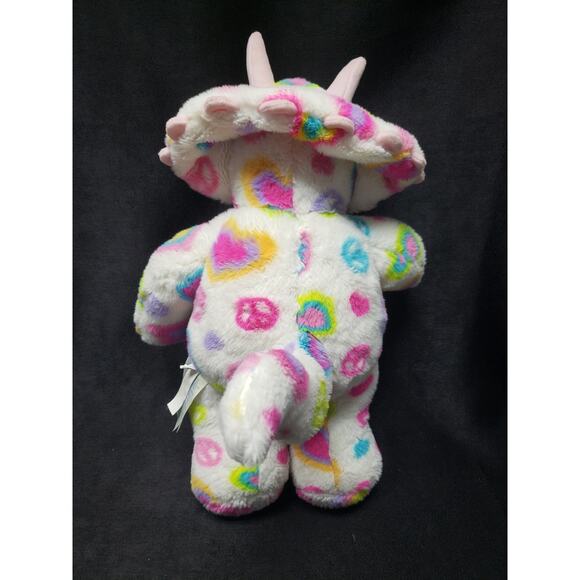 Build A Bear Colorful Peace & Love Triceratops Dinosaur Plush Stuffed Animal - Picture 3 of 9